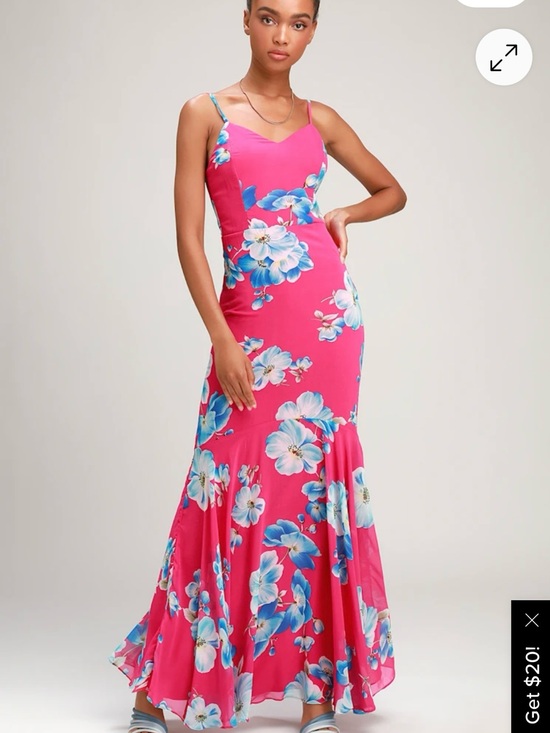 Lulus Dresses & Skirts - Lulus Wandering Wendy Magenta Floral Print Maxi Dress Size XL